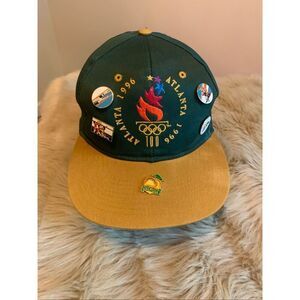 Vintage Atlanta 1996 Olympics Hat Snapback Green Logo 7